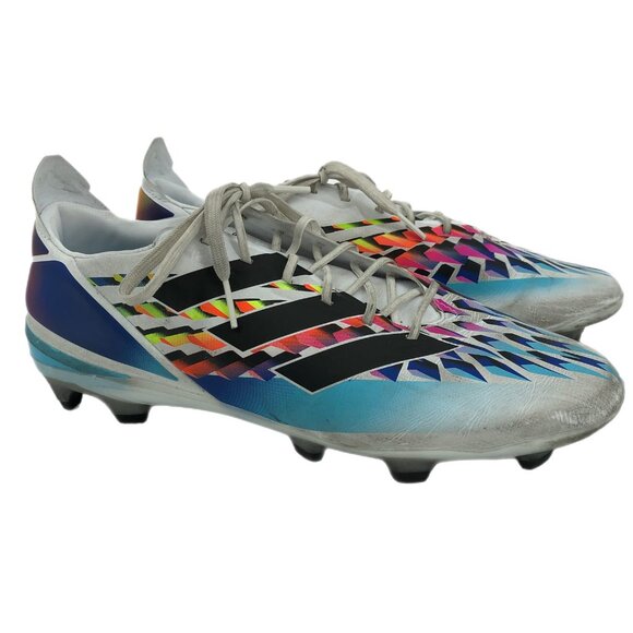 adidas Blue White Adjustable Soccer Cleats | Good Condition main image 4